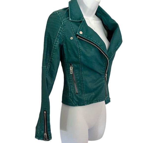 Blank NYC Teal Moto Jacket Size S - Picture 2 of 9